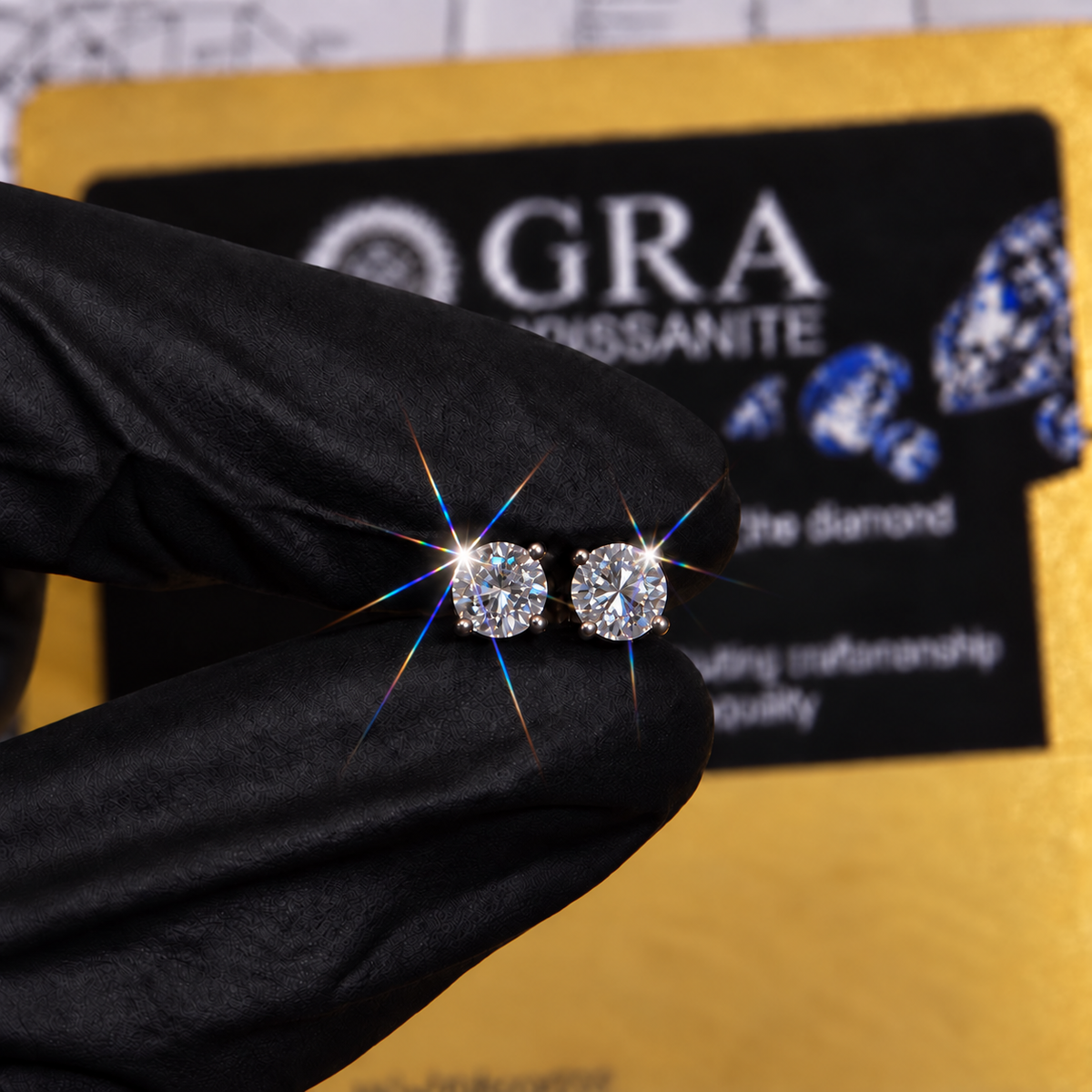 Round Moissanite Stud Earrings