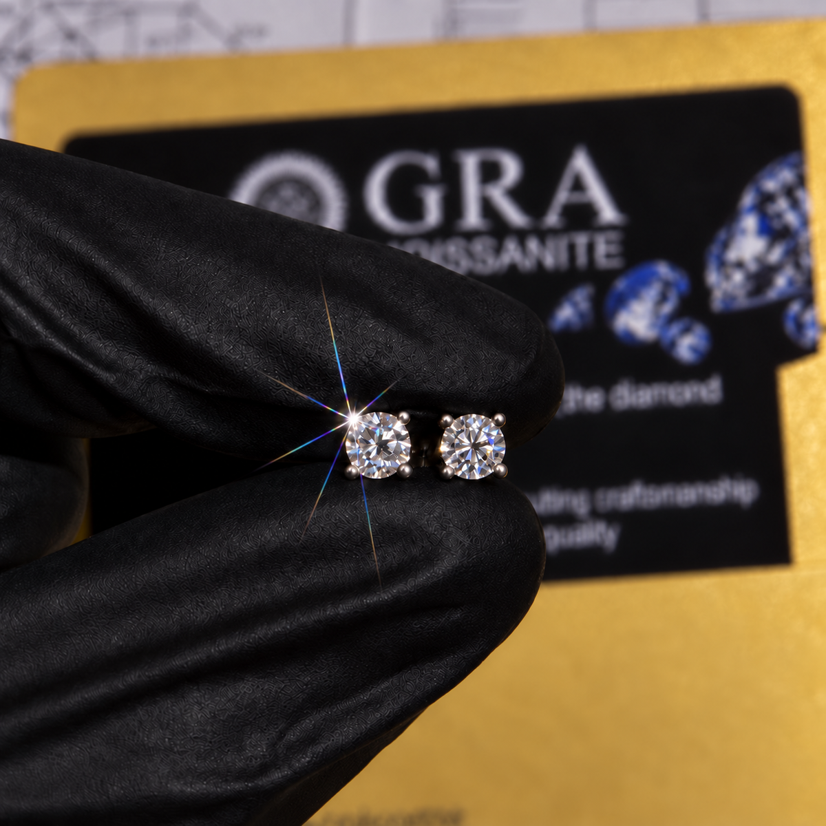 Round Moissanite Stud Earrings